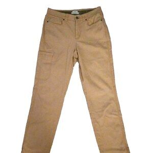 LL Bean Women Size 8 Outdoor Pants Khaki Jeans Straight Leg Stretch Cargo